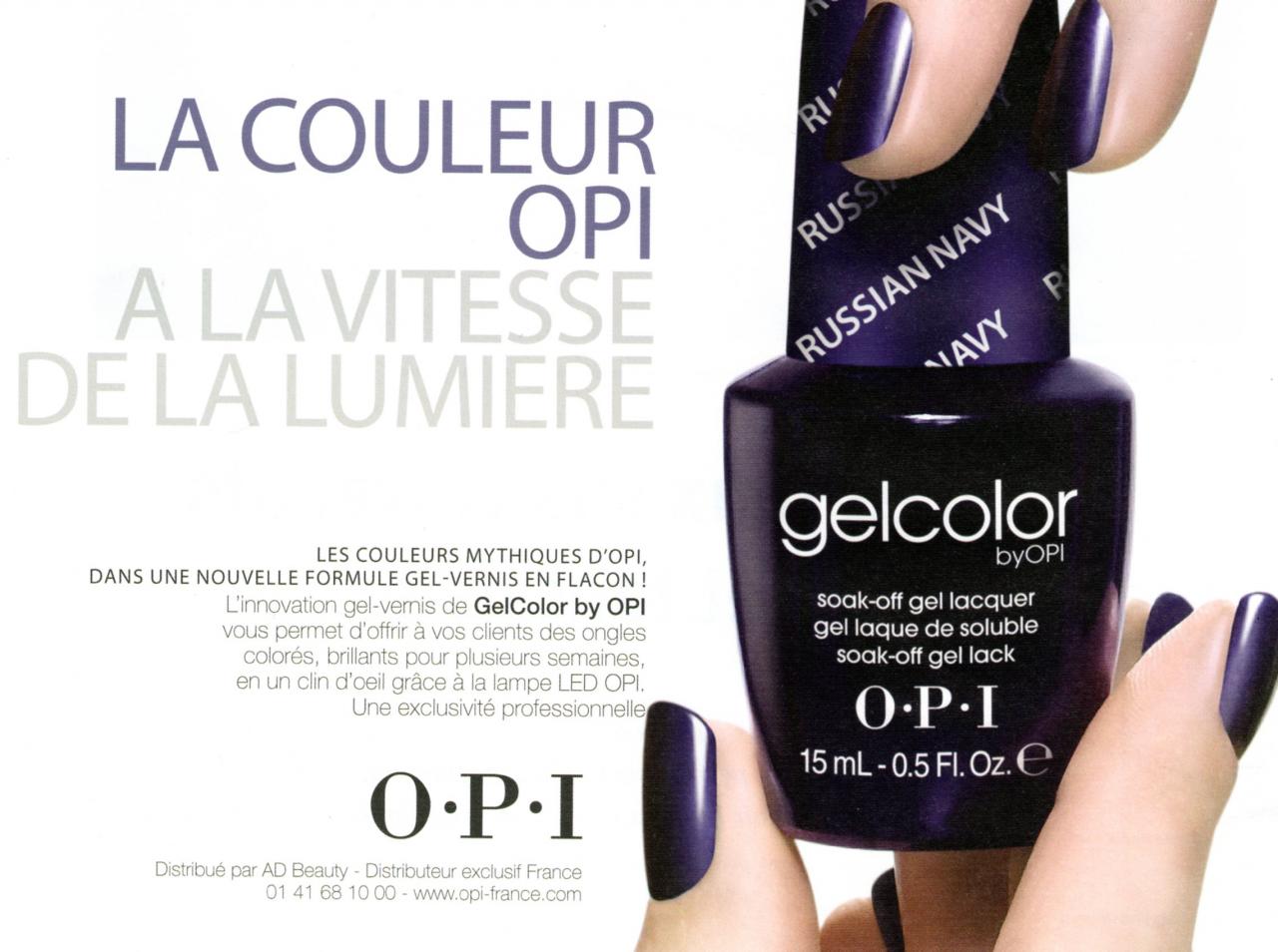 GelColor OPI vernis couleur semi-permanent